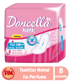 Doncella Toallitas Normal Sin Perfume x8