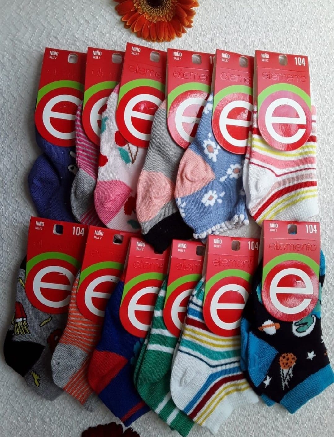 Medias Elemento Estampadas Talle 1 niño/niña