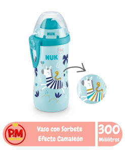 NUK Vaso con Sorbete y Efecto Camaleón Azul
