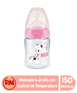 Mamadera NUK First Choice Plus con Control de Temperatura 150ml Jirafa