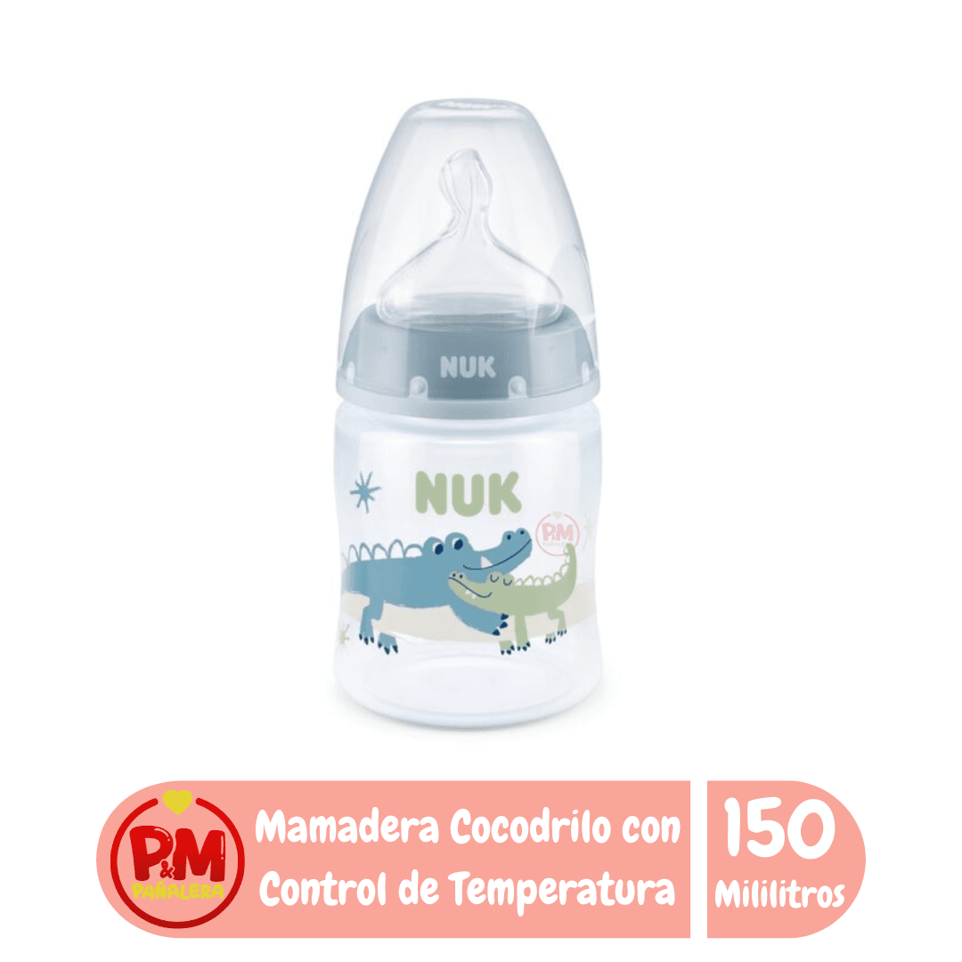 Mamadera NUK First Choice Plus con Control de Temperatura 150ml Cocodrilo