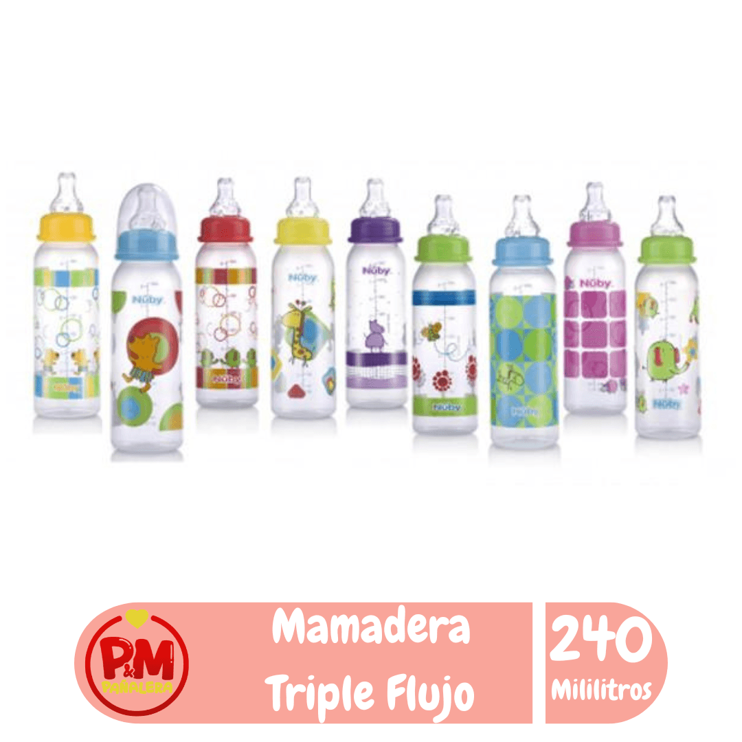 Nuby Mamadera Triple Flujo 240ml