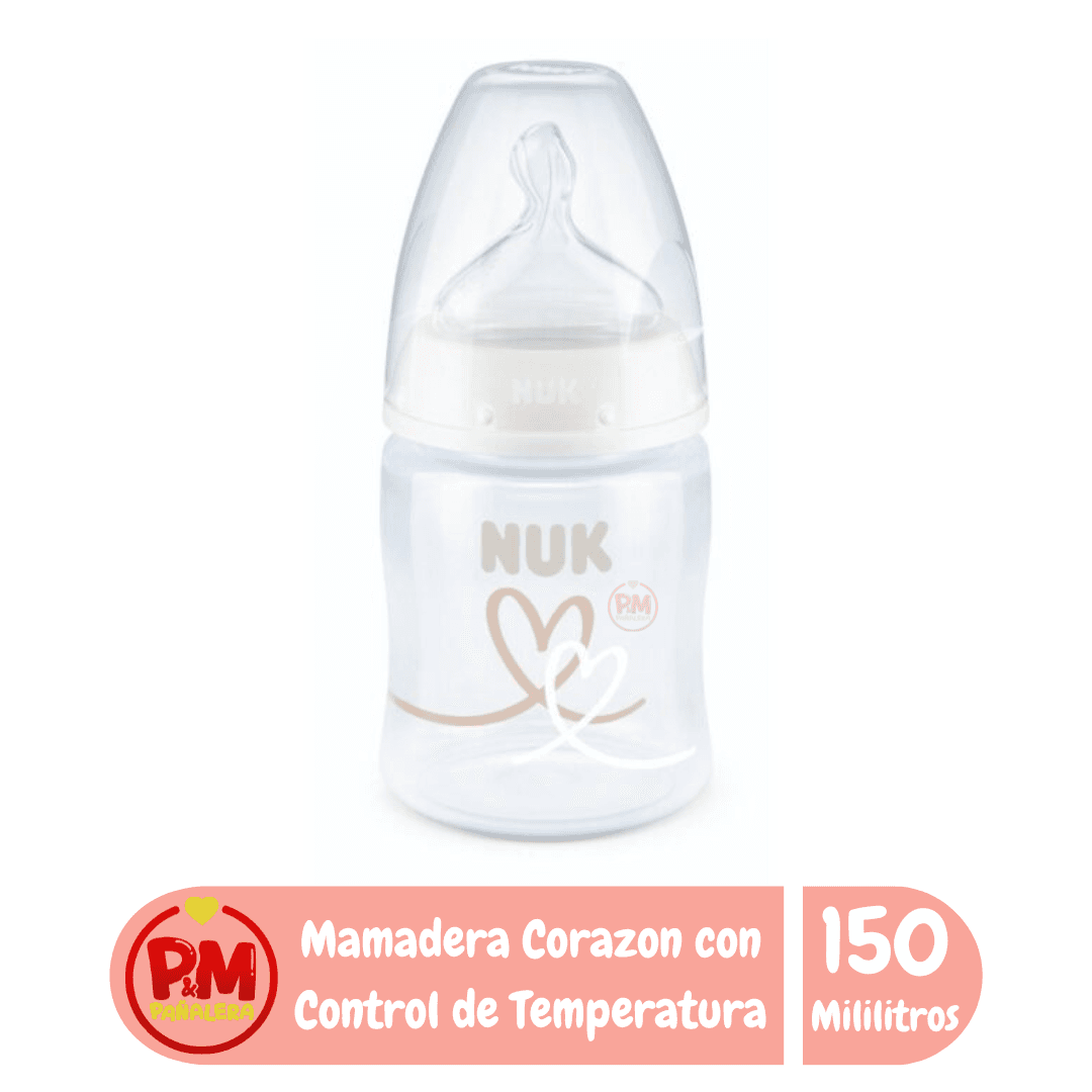 Mamadera NUK First Choice Plus con Control de Temperatura 150ml Corazon