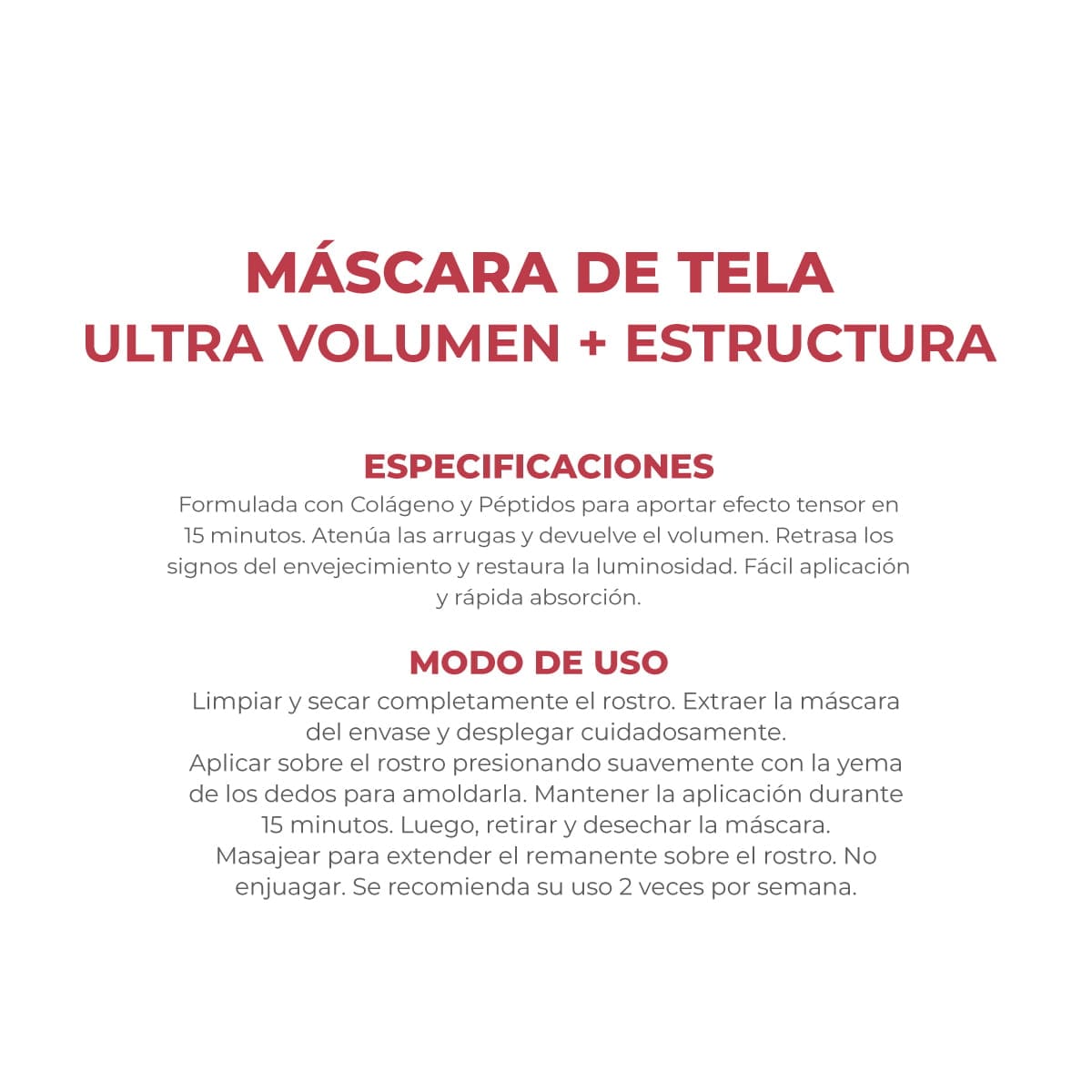 Dermaglós Máscara de Tela Ultra Volumen + Estructura - Imagen 3