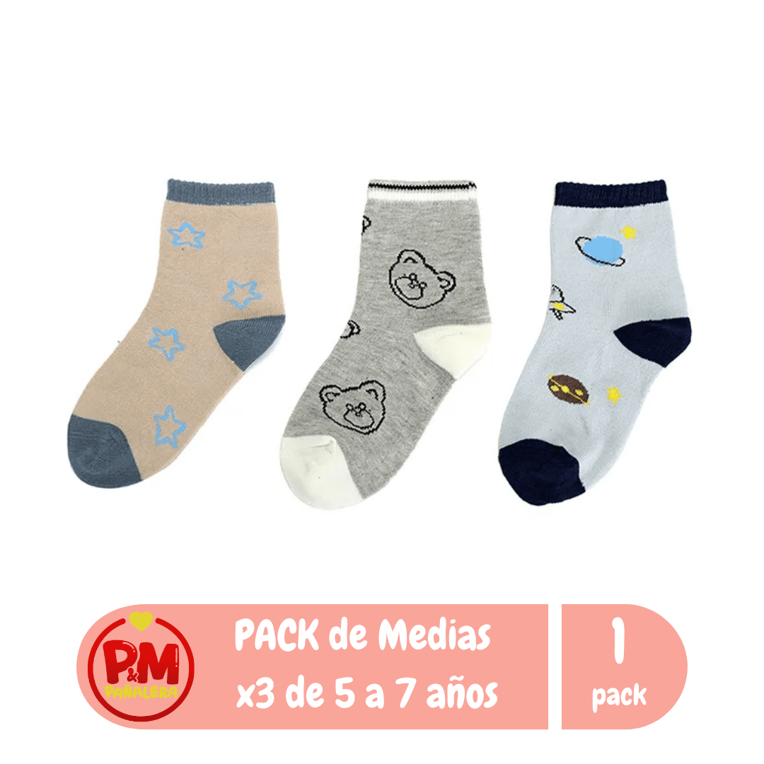 Pack x3 Medias de 5 a 7 años Nene