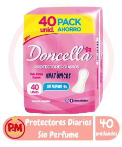 Doncella Protectores Diarios Sin Perfume x40