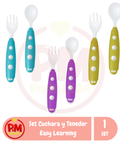 NUK Set de Cuchara y Tenedor Mini 8+m Easy Learning