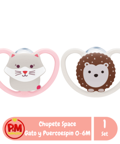 Nuk Chupete Space Gato/Puercoespin 0-6M x2