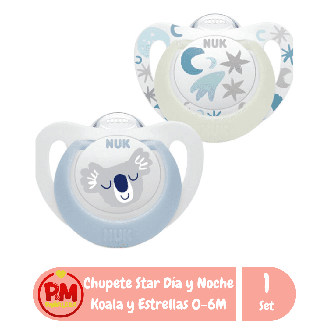 NUK Chupete Star Set x2 Día y Noche 0-6M