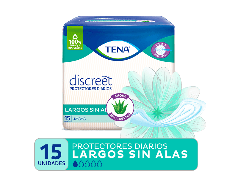 Protector diario TENA Discreet Largos sin alas