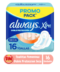 Always Toallita Xtra Doble Protección Seca