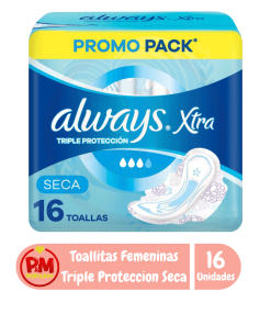 Always Toallita Xtra Triple Protección Seca