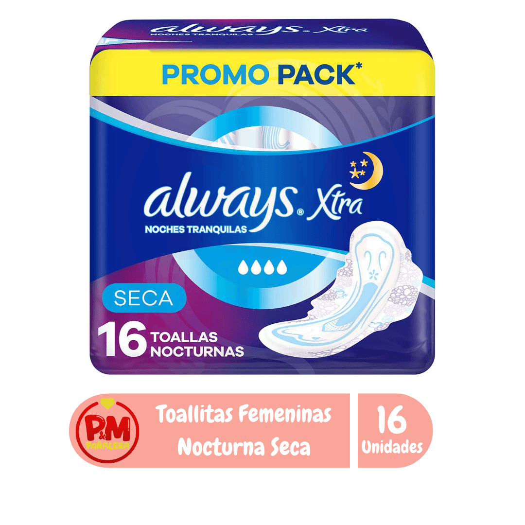 Always Toallita Xtra Triple Protección Noche Seca