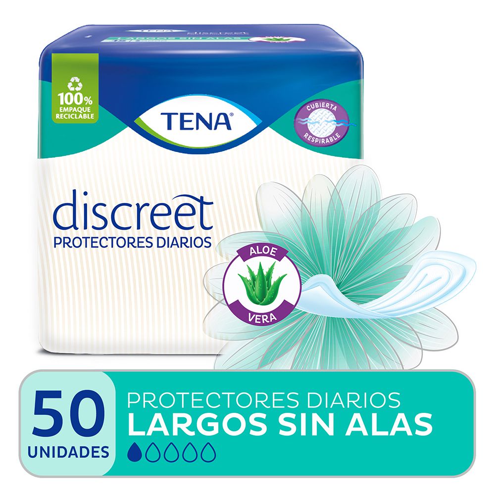 Protector diario TENA Discreet Largos sin alas x50