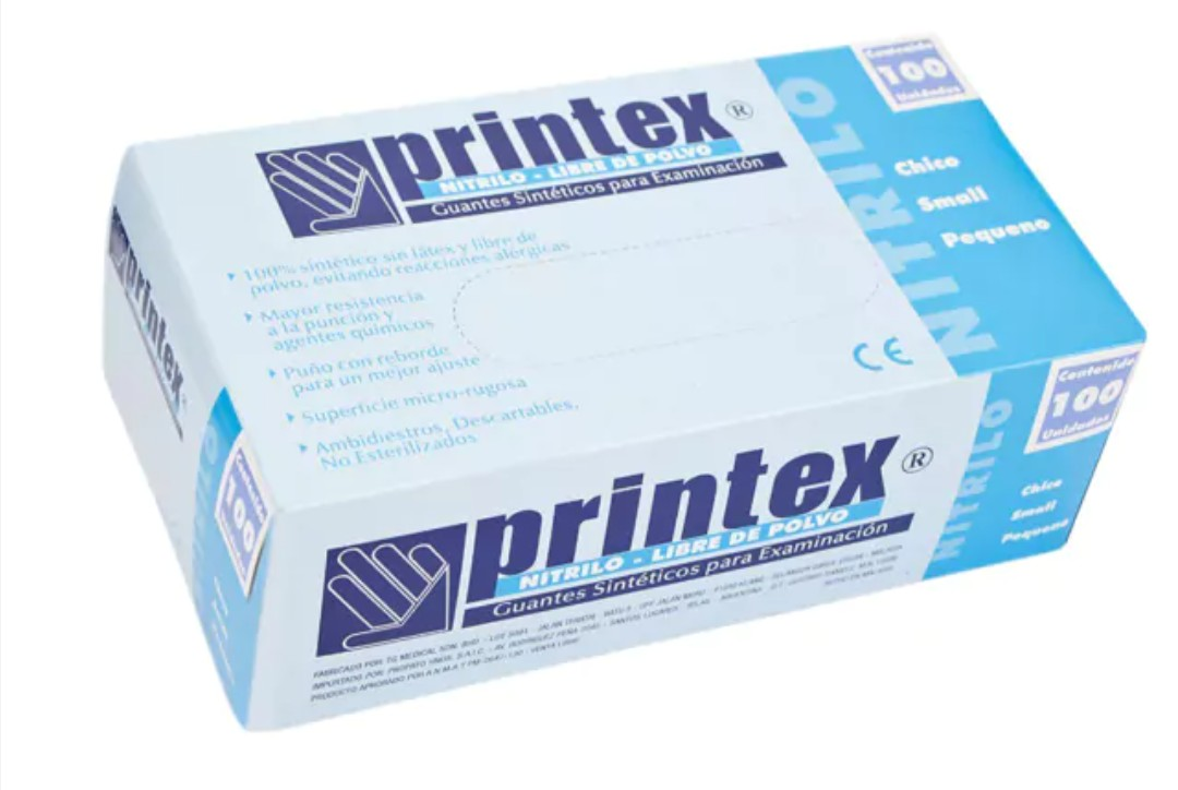Printex Guantes Nitrilo Azul talle S
X100 unid.