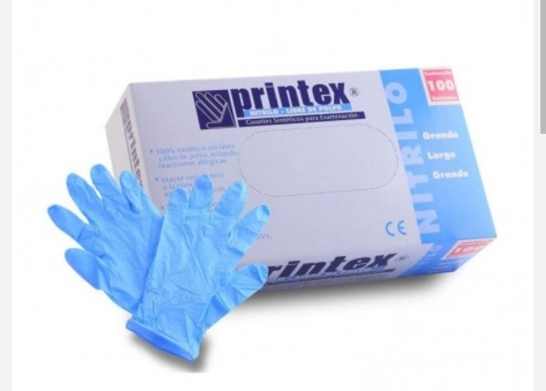 Printex Guantes Nitrilo Azul talle L x100 unid.