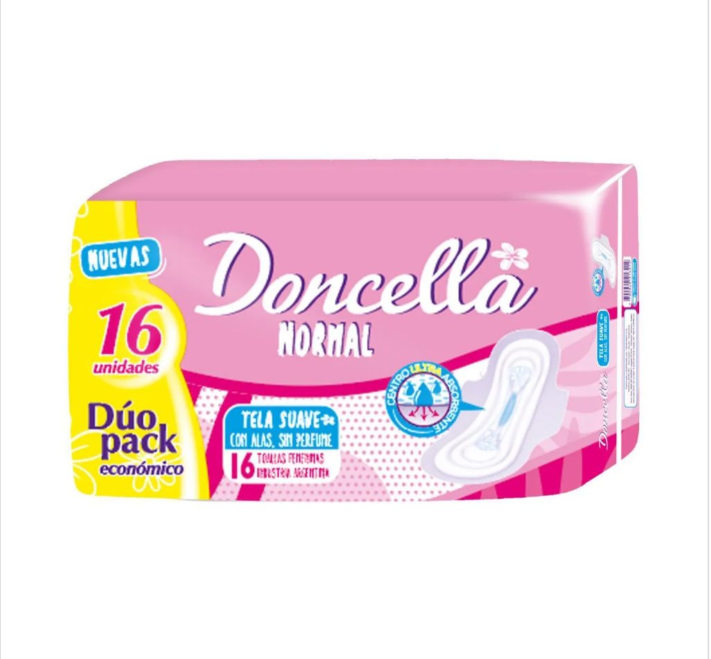Doncella Toalla Normal c/alas sin Deo x16 unid.