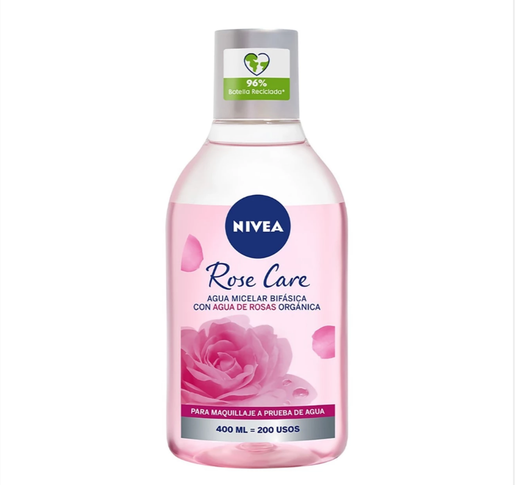 Nívea Agua Micelar Bifasica c/ Agua de Rosas 400 ml.